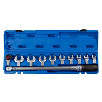 Динамометрический ключ серии FIT, 14х18 мм с набором рожковых насадок 13-30 мм, 60-340 Нм, кейс KING TONY 345203D11MR