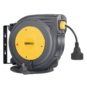 Катушка-удлинитель электрическая закрытая, 15 м, 3x2,5 мм2, 220 В, KraftWell KRW1731E1