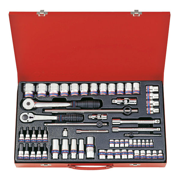 Набор торцевых головок 1/4, 3/8, 1/2 дюйма 4-32 мм, 62 предмета King Tony 9063MR01