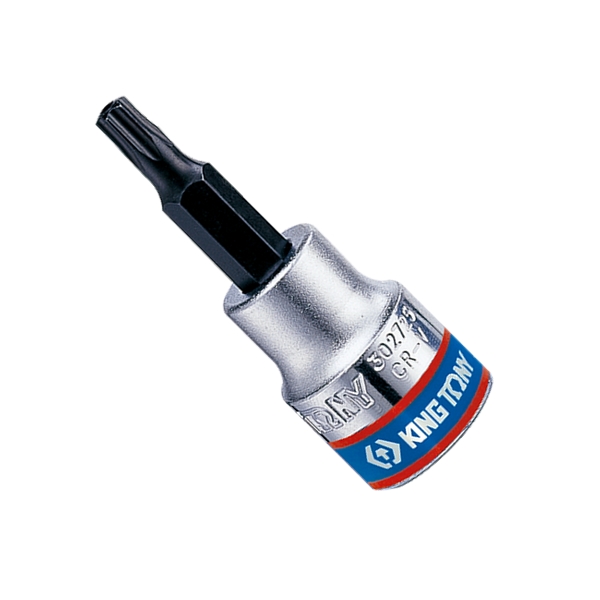 KING TONY 302730 Торцевая насадка (бита) 3/8 дюйма, TORX с отверстием, T30, L=50 мм