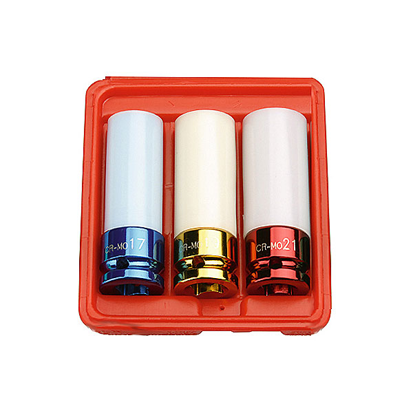 Набор специальных глубоких ударных головок 1/2 дюйма для колесных болтов Мастак 006-43C