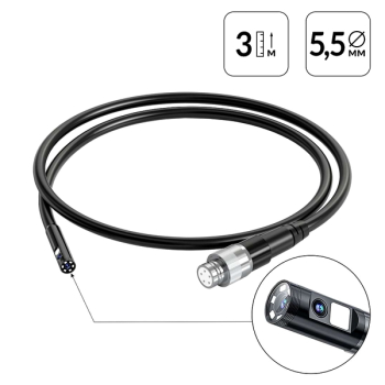 Зонд для видеоэндоскопа IC-V116, 2 камеры, 3м, 5.5мм iCartool IC-VP116-3-5,5-2