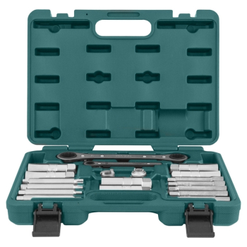 Набор для демонтажа гаек штоков амортизаторов, 19 предметов, Jonnesway AL010073