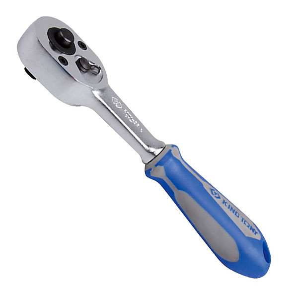 Трещотка 1/4 дюйма 24 зубца флажковая, кнопочный фиксатор King Tony 2771-55G