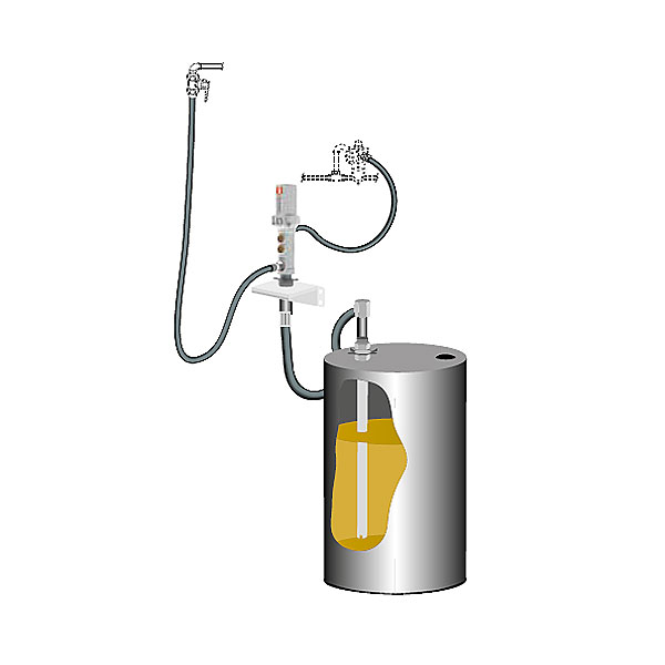 Комплект с насосом PumpMaster 4 (коэфф. 5:1) для раздачи масла из бочек 205 л, настенный Samoa 379500 Комплект с насосом PumpMaster 4 (коэфф. 5:1) для раздачи масла из бочек 205 л, настенный Samoa 379500