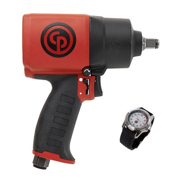 Гайковерт ударный пневматический, квадрат 1/2 дюйма, 1300 Нм, Chicago Pneumatic CP7749 и часы