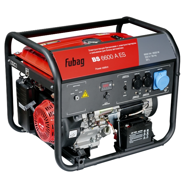 Генератор (электростанция) бензиновый с разъемом для блока автоматики Fubag BS 6600 A ES