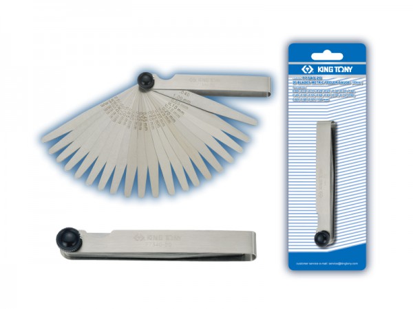 Набор щупов для проверки зазоров 0,05-1,0 мм 20 предметов King Tony 77340-20