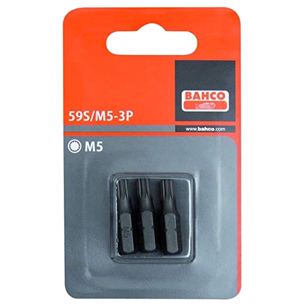 BAHCO 59S/M6-3P Набор вставок (бит) 1/4 дюйма XZN M6, 25 мм, 3 предмета
