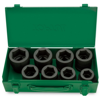 Набор ударных головок 1", 6-гранных, 24-41 мм, 8 предметов, TOPTUL GDAD0803