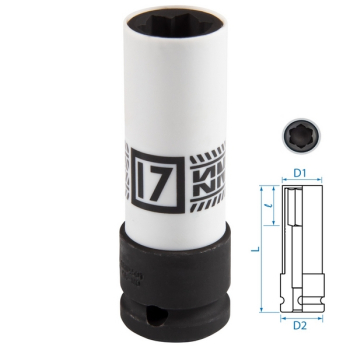 KING TONY 9BW4501 Головка торцевая для колесных болтов MB ударная 1/2", 17 мм KING TONY 9BW4501 Головка торцевая для колесных болтов MB ударная 1/2", 17 мм