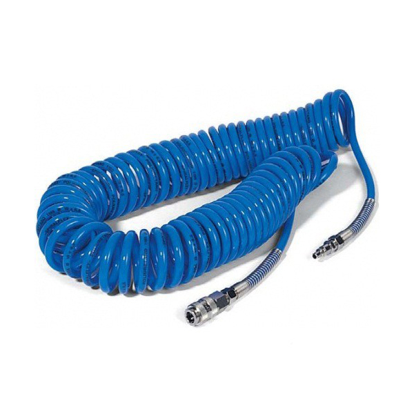 Шланг спиральный полиуретановый со штуцером и разъемом, длина 10 м, диаметр 8х12 мм Мастак 680-08010SQ
