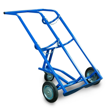 Тележка для баллонов пропан + кислород, 2 баллона, литые колеса 250 мм + поворотное 160 мм, TOR ТГК-П 1012421