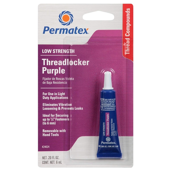 Фиксатор резьбовых соединений легкой фиксации, пурпурный, 6 мм Permatex Low Strength Threadlocker Purple