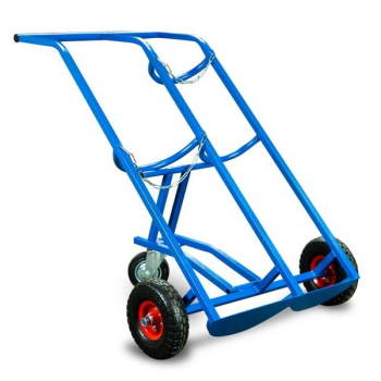 Тележка для баллонов пропан + кислород, 2 баллона, пневмо колеса 250 мм + поворотное 160 мм, TOR ТГК-П 1023962