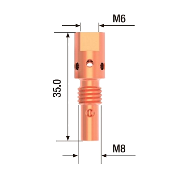 Адаптер контактного наконечника M6x35 мм (5 шт) FUBAG FB.TA.M6.35