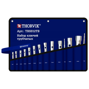 Набор ключей трубчатых 6-32 мм, 12 предметов, в сумке, Thorvik TBSS12TB