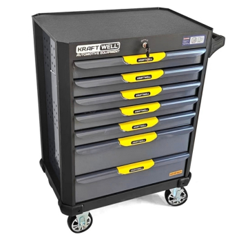 Тележка инструментальная, 7 ящиков, серая, KraftWell KRW-T7D