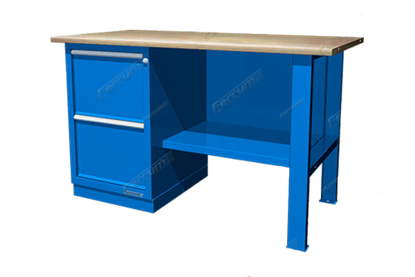 Верстак слесарный однотумбовый с деревянной столешницей Феррум 01.102-W5015