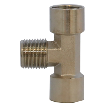 Тройник пневматический Т-образный F1/2"-M1/2"-F1/2", 1 шт, KraftWell KRW-TT12FMF