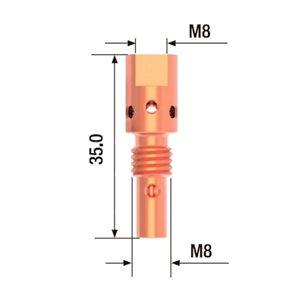 Адаптер контактного наконечника M8x35 мм (5 шт) FUBAG FB.TA.M8.35