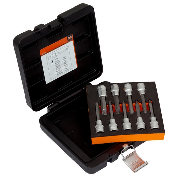 BAHCO BE5102 Набор торцевых насадок 1/2 дюйма RIBE M5-M13, 100 мм, 9 предметов