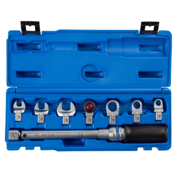 Динамометрический ключ серии FIT, 9x12 мм, с набором насадок 10-17 мм, 4-20 Нм, кейс KING TONY 345102D08MR