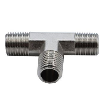 Тройник пневматический Т-образный M1/4"-M1/4"-M1/4", 1 шт, KraftWell KRW-TT14M3