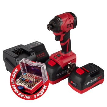 Аккумуляторный шуруповерт ударный 18 В, комплект, набор бит, MIGHTY SEVEN DS-202AP