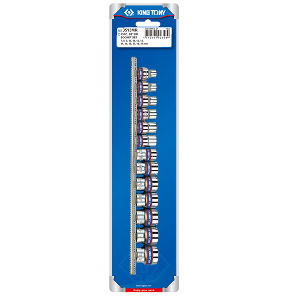 Набор торцевых головок 3/8 дюйма 7-19 мм, 13 предметов King Tony 3013MR