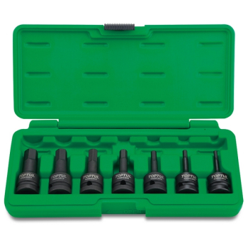 Набор ударных бит 1/2'', HEX 4-14 мм, 7 предметов, TOPTUL GDAI0702
