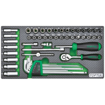 Набор головок, насадок, аксессуаров 1/4" и ключей, 50 пр., в ложементе TOPTUL GEA5004