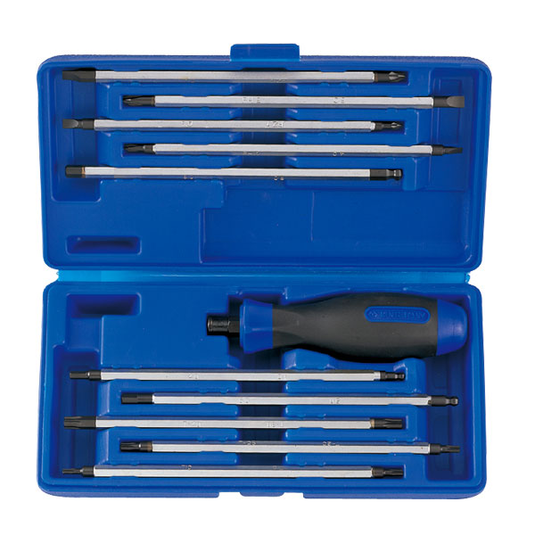 KING TONY 32518MR01 Отвертка со сменными жалами PH, PZ, SLOT, HEX, TORX 11 предметов