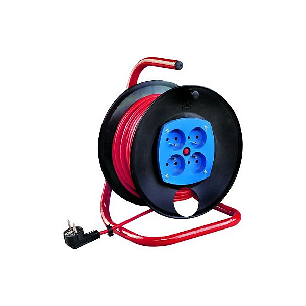 Удлинитель промышленный, 40 м, 220 В, 4 розетки на открытой катушке Lena Lighting 895531