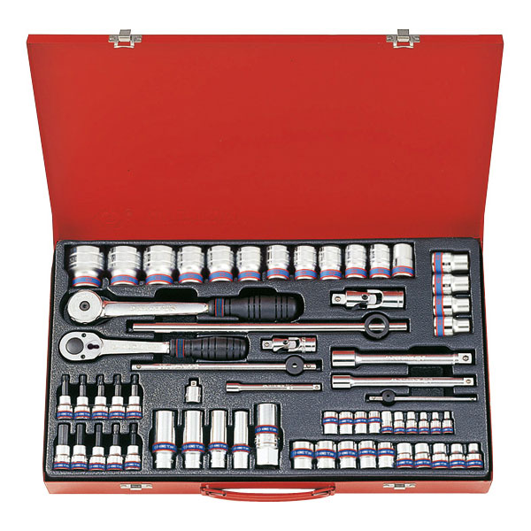 Набор торцевых головок 1/4, 3/8, 1/2 дюйма 4-32 мм, 62 предмета King Tony 9563MR01