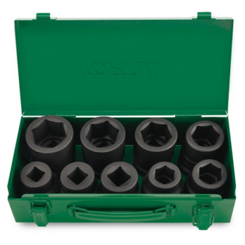 Набор ударных головок 1", 6-гранных 24-41 мм, 4-гранных 17-21 мм, 9 предметов, TOPTUL GDAD0901