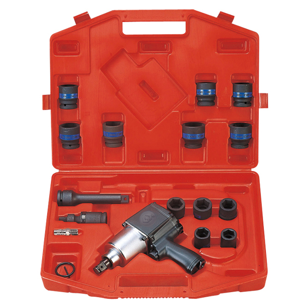 Гайковерт ударный пневматический квадрат 3/4 дюйма 1085 Нм с набором ударных головок King Tony 64115MP02