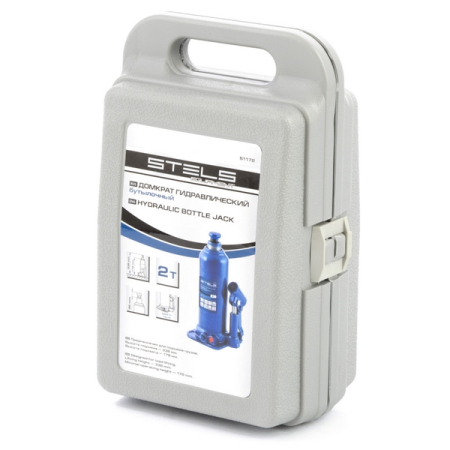 Домкрат гидравлический бутылочный, 2 т, 178-338 мм, в кейсе, Stels 51172