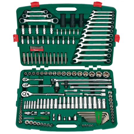 Набор инструментов универсальный 1/4", 3/8”, 1/2", 163 предмета, HANS TK-163