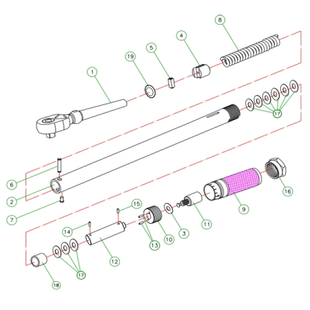 KING TONY 34223-1DK1 Ремкомплект для динамометрического ключа 34223-1A