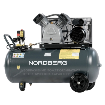 NORDBERG NCP100/360A Компрессор поршневой с ременной передачей 220В, ресив. 100л, 360л/мин