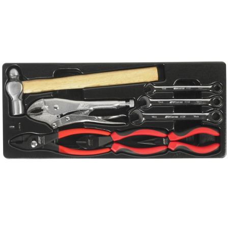 Набор инструментов слесарно-монтажный в переносном ящике, 3 лотка, 65 предметов, JTC-B065