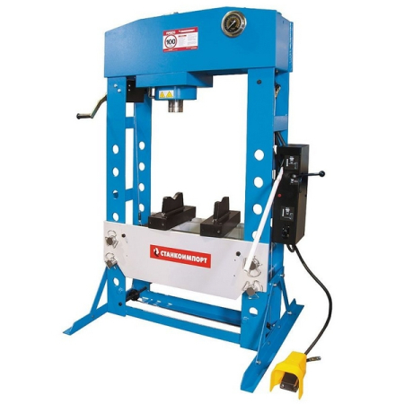Пресс гидравлический гаражный, 100 т, с ручным и пневмоприводом, СТАНКОИМПОРТ SD0813CE