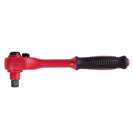 KING TONY 2771VE-55 Трещотка диэлектрическая 1/4", 150 мм, 24 зубца, флажковая с кнопкой