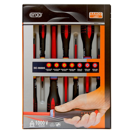 BAHCO BE-9888S Набор диэлектрических отверток SLOTTED и POZIDRIV, 7 предметов
