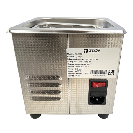 Мойка деталей ультразвуковая 1.3 л, с подогревом, AE&T TC-13TH