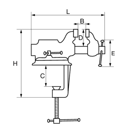 Тиски слесарные поворотные, ширина губок 63 мм, BAHCO 834V-2