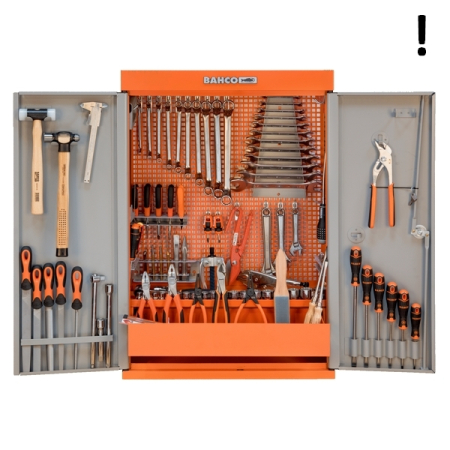 BAHCO 1495CD60RED Инструментальный шкаф двухдверный, 602x250x900 мм, красный