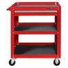 Тележка открытая «ОПТИМА», 3 полки и ящик, красная, МАСТАК 520-01580MR