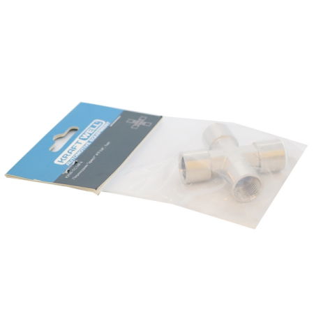 Переходник пневматический крест 4*F1/4", 1 шт, KraftWell KRW-TC14F4